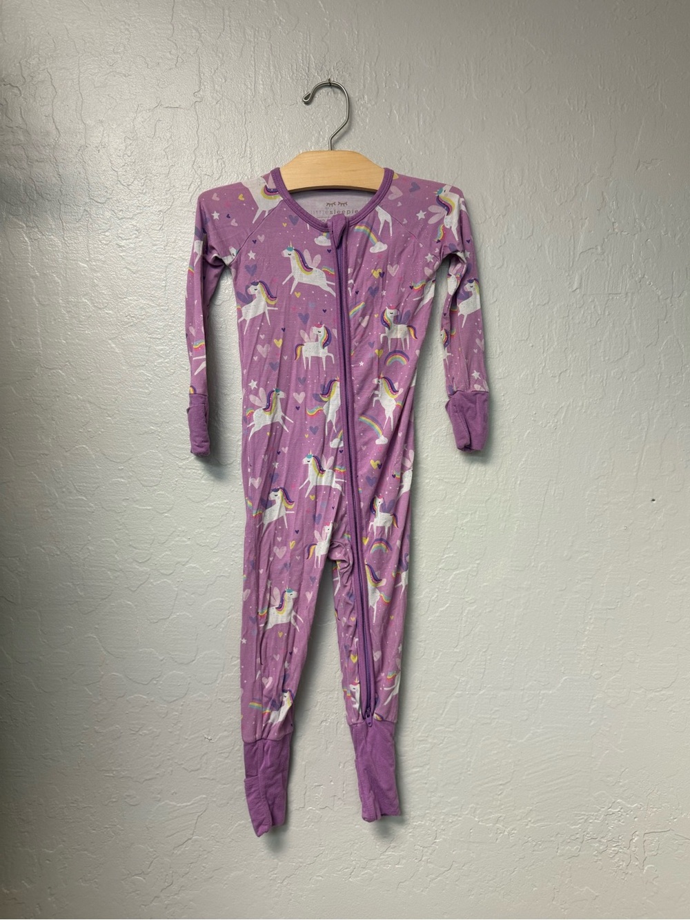 $23‎ ADD ON Little Sleepies Purple Unicorn Bamboo Footie 12-18M Hanna Zara